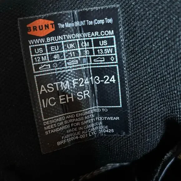 Brunt Marin Work Boots 12M Comp Toe Waterproof Moc Toe Tan - Picture 8 of 8